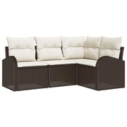 Set Divano da Giardino | Set Salotto da Giardino Marrone polyrattan