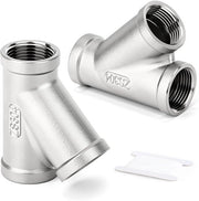 T-steli in acciaio inossidabile 304 - Y-connessione - 3/4" connessione BSP femmina - distributore a 45 gradi - chiusura ermetica - installazione semplice - connessione a tre vie