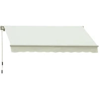 Tenda da Sole Avvolgibile a Caduta con Manovella, in Alluminio e Poliestere, 3x2.5m, Bianco