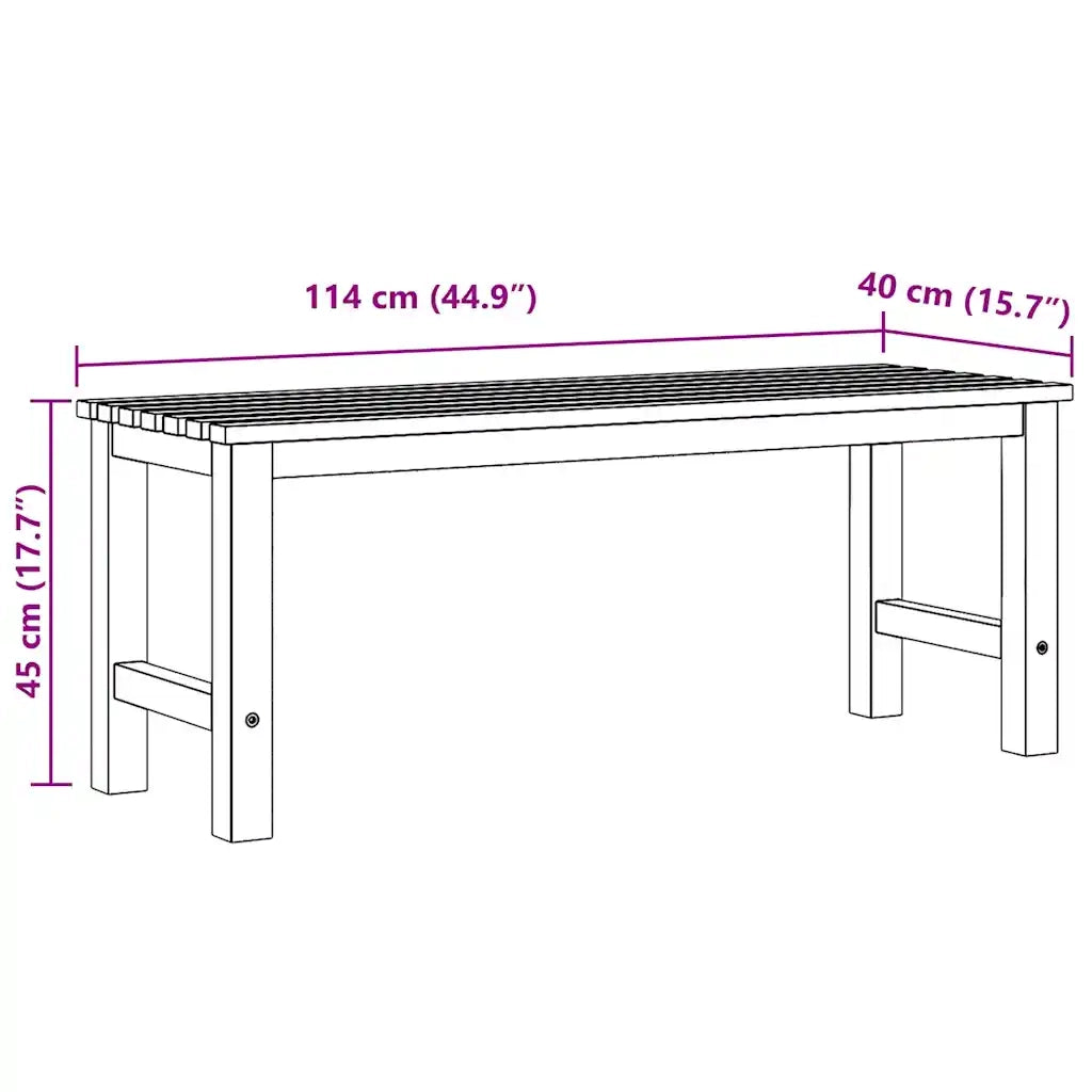 Panchina da Giardino-Panca da esterno 114 cm in Legno Massello di Teak
