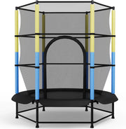 Trampolino Elastico Bambini, Tappeto Elastico Bambini Ø140 cm, Salterello bambini con Rete Sicurezza, Trampolino Giardino per Esterno e Interno, Max 50 kg, per Regali