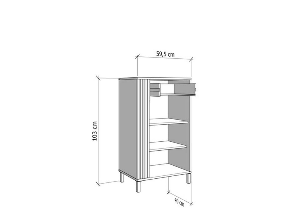 Carducci, Mobile da Ingresso un Cassetto, 59.5x40x103h cm Bianco Crema