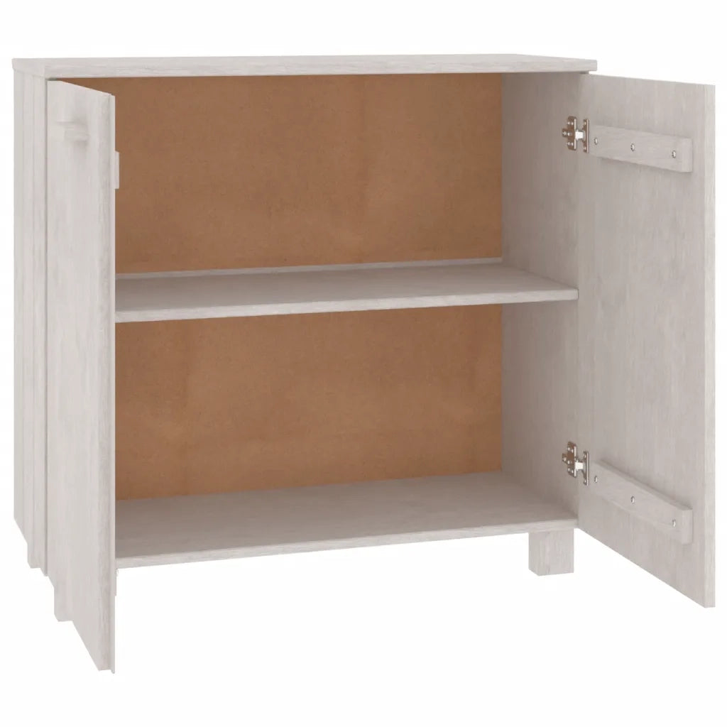 Credenza Bianca 85x35x80 cm in Legno Massello di Pino cod mxl 19218