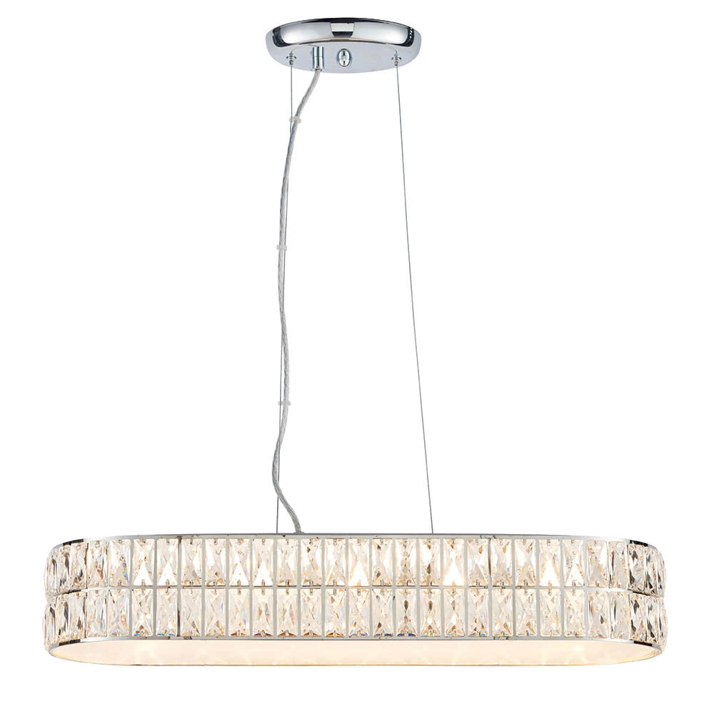 Lampadario sospensione Verina cristallo cromo LED 26W