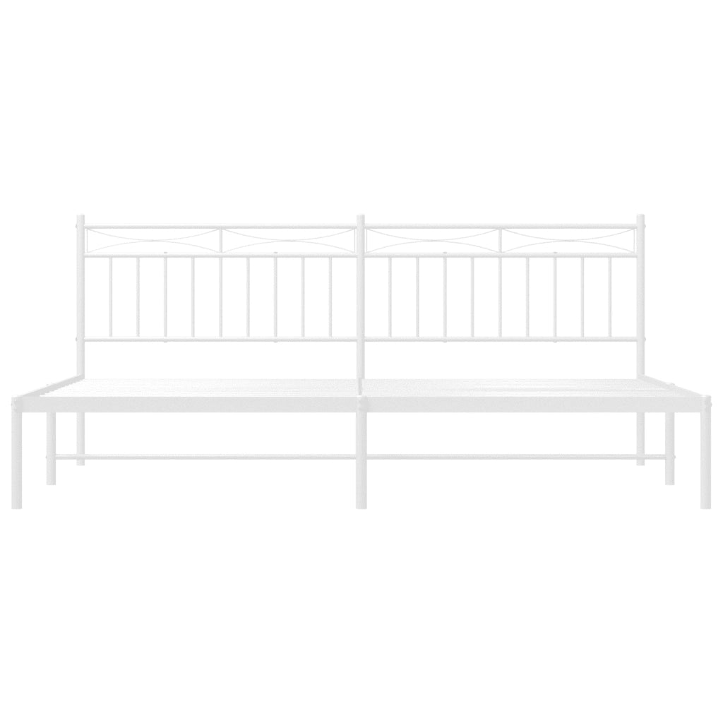 Giroletto con Testiera Metallo Bianco 200x200 cm 373747