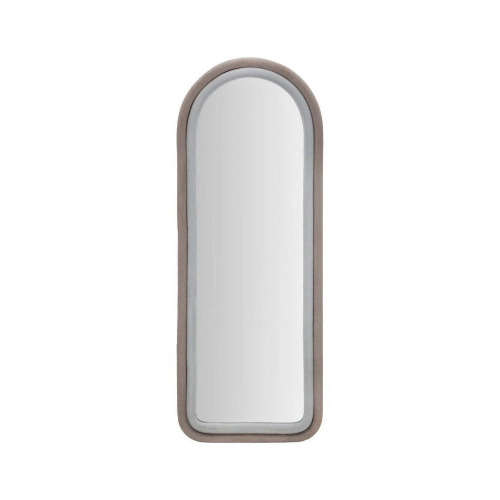 Specchio Segal, Specchiera, Articolo d'arredo a muro, Decorazione con specchio, 60x4 h160 cm, Tortora e Grigio