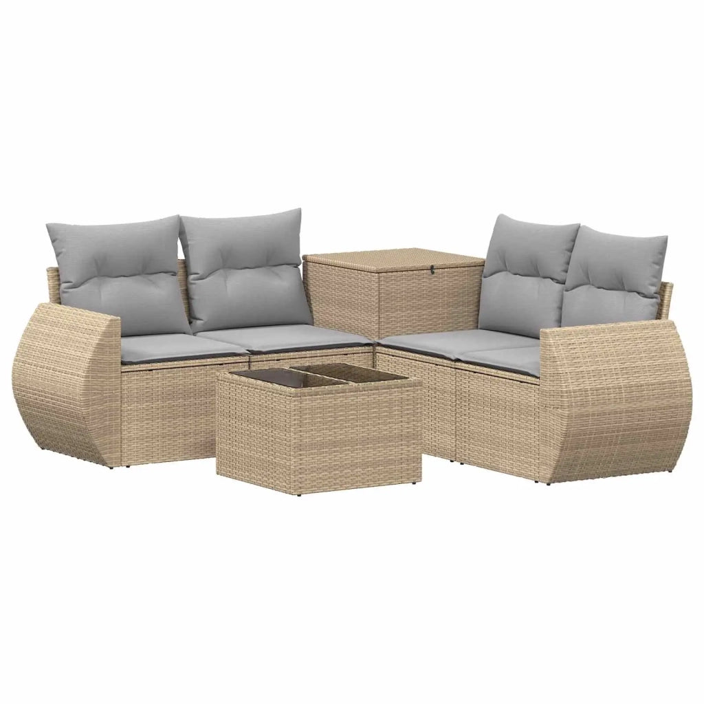 Set di divani 6 pz Beige e Grigio Chiaro 3447521