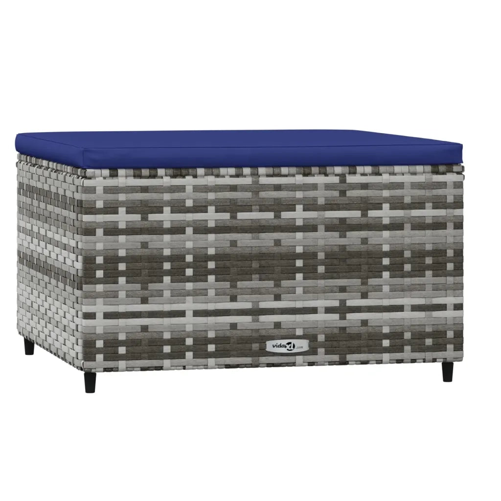 Poggiapiedi da Giardino con Cuscini 2 pz in Polyrattan Grigio CFW9523178