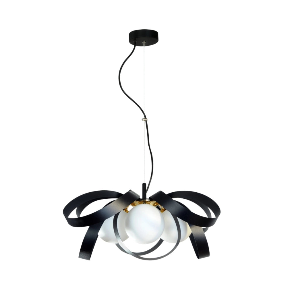 Lampadario sfere NELA Zuma Line 4xE14 nero oro Ø65