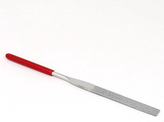 Manubrio in metallo e gomma, trattato a diamante, piano e resistente - 180mm di lunghezza - doppia lavorazione - attrezzi per mano - lavorazione metallo - sega a precisione