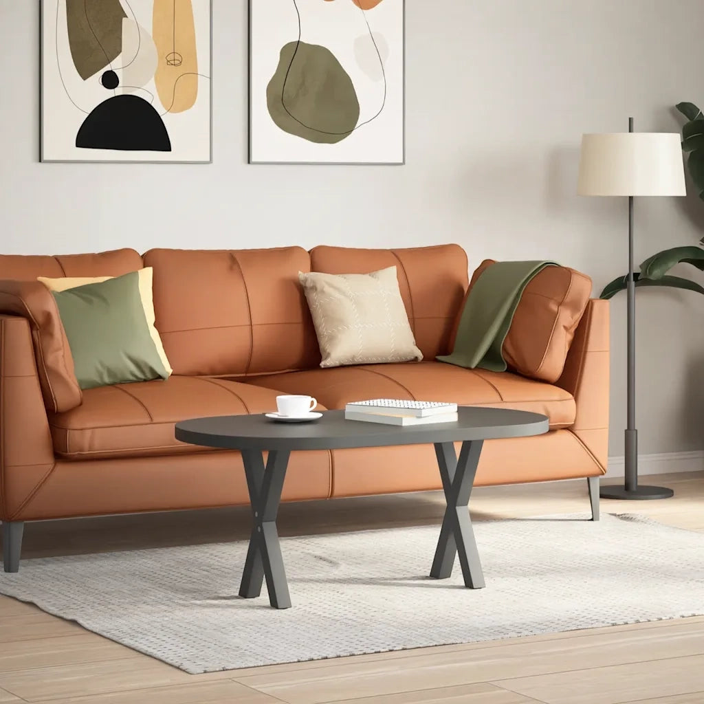 Gambe per Tavolino da CaffÃ¨ a Forma di X 2 pz Antracite 28x(42-43) cm Acciaio