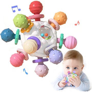 Giocattolo Sensoriale per Bambini - Rammella e Palla di Gomma, Adatto da 0 a 12 Mesi