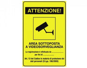 Adesivo di "area videosorvegliata" 30x20 cm