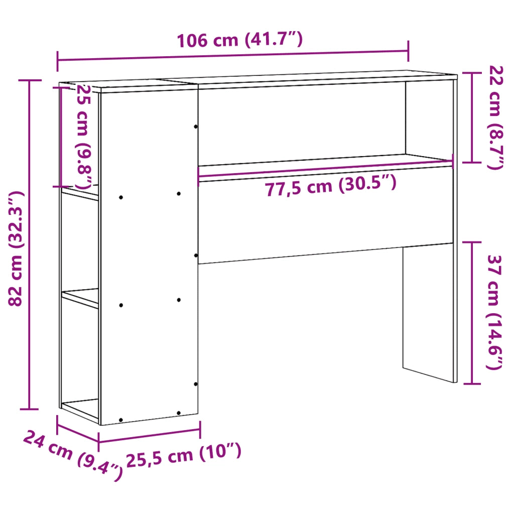 vidaXL Testiera con Ripiani Marrone Cera 100 cm in Legno di Pino