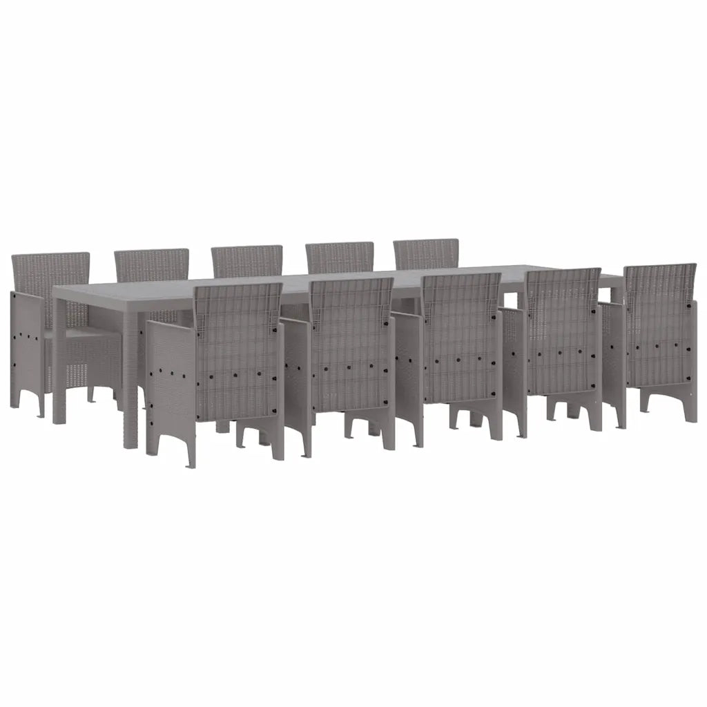 Set da Pranzo per Giardino 11 pcs Grigio chiaro Polipropilene 3378767