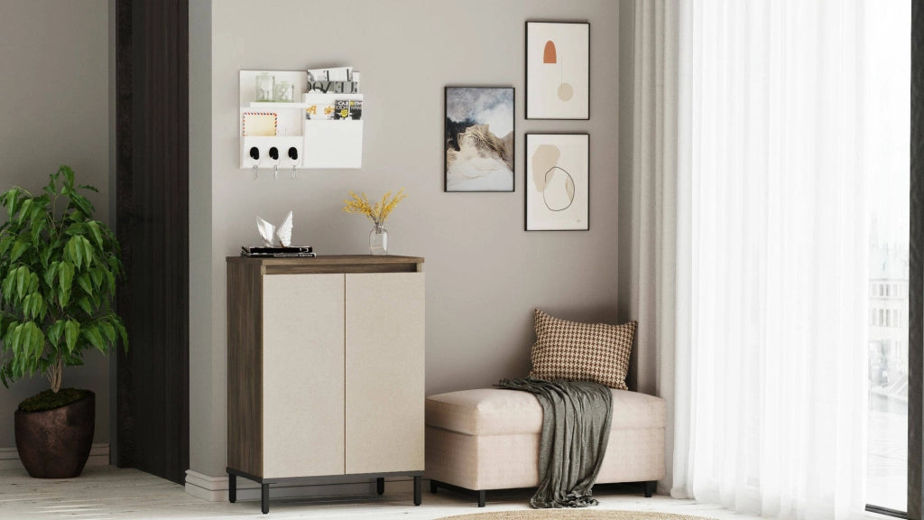 Madia Phailin, Credenza 2 Ripiani, 60x36x86h cm Marrone