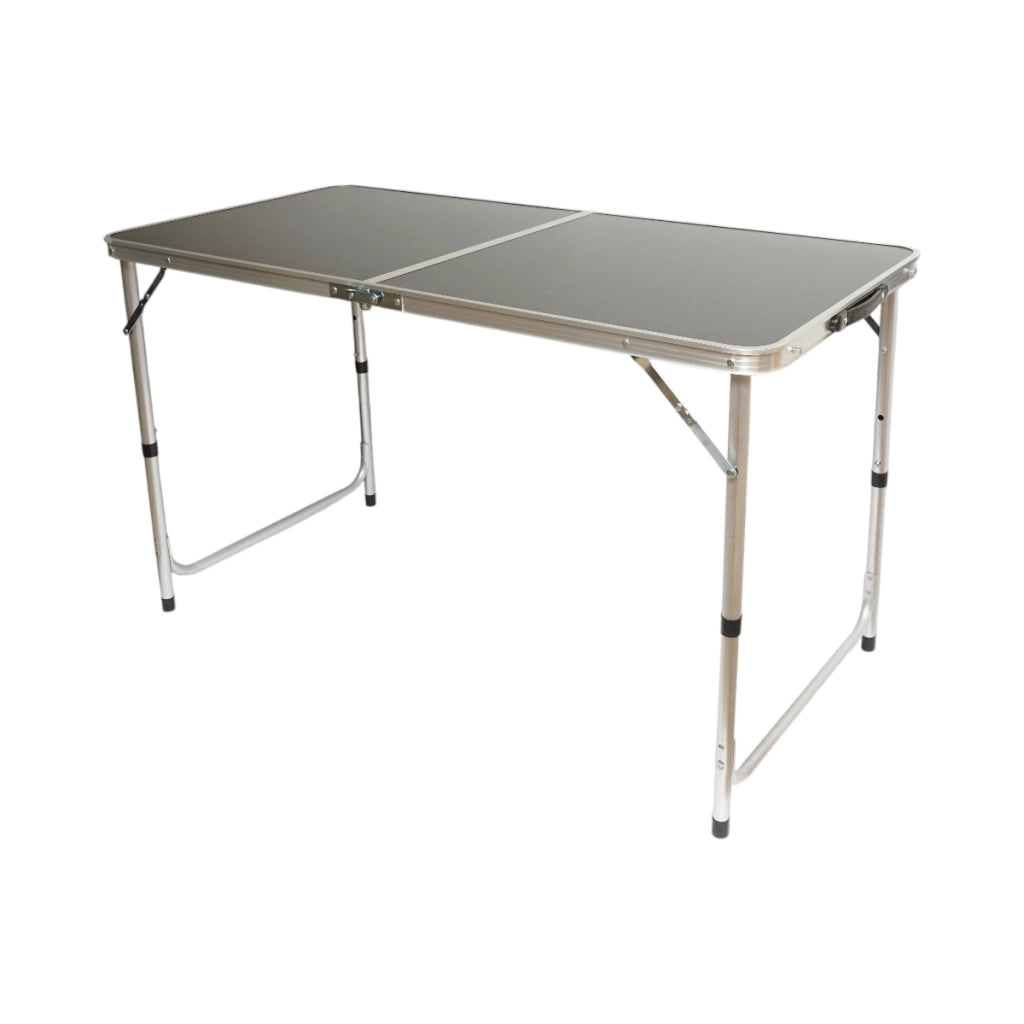 Set tavolo pieghevole da campeggio con 4 sedie in alluminio, portatile tipo valigia, regolabile in altezza, 120x60 cm. Breckner Germany