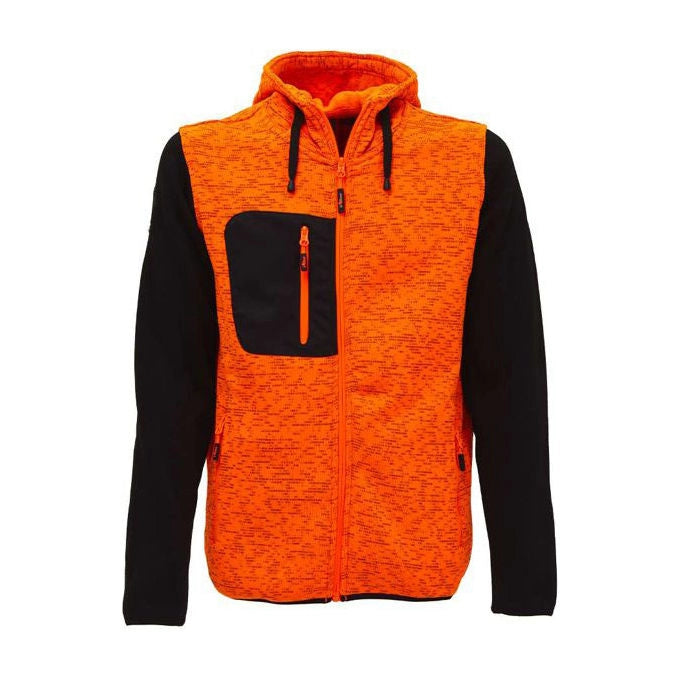 U-Power EY174OF Rainbow Felpa Full Zip Cappuccio Pile 100% Poliestere 310 g-m² CE EN ISO 13688 colore Arancione Fluo