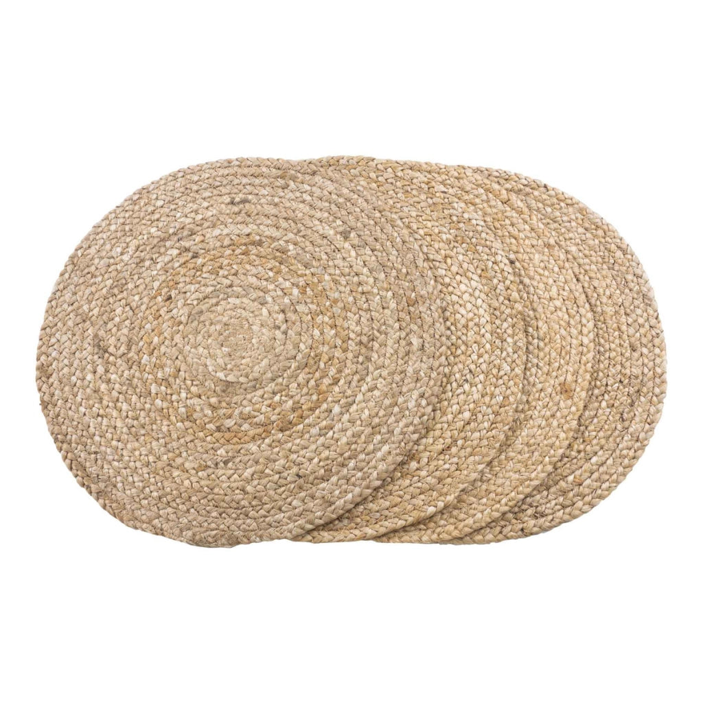 Set di 4 Sottopiatti Bombay, Marrone, Juta, 38x38x0,5 cm