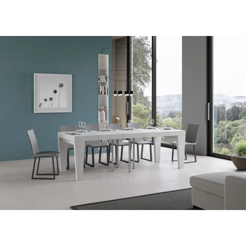 Tavolo allungabile 90x90/246 cm Spimbo Premium - Bianco Frassino