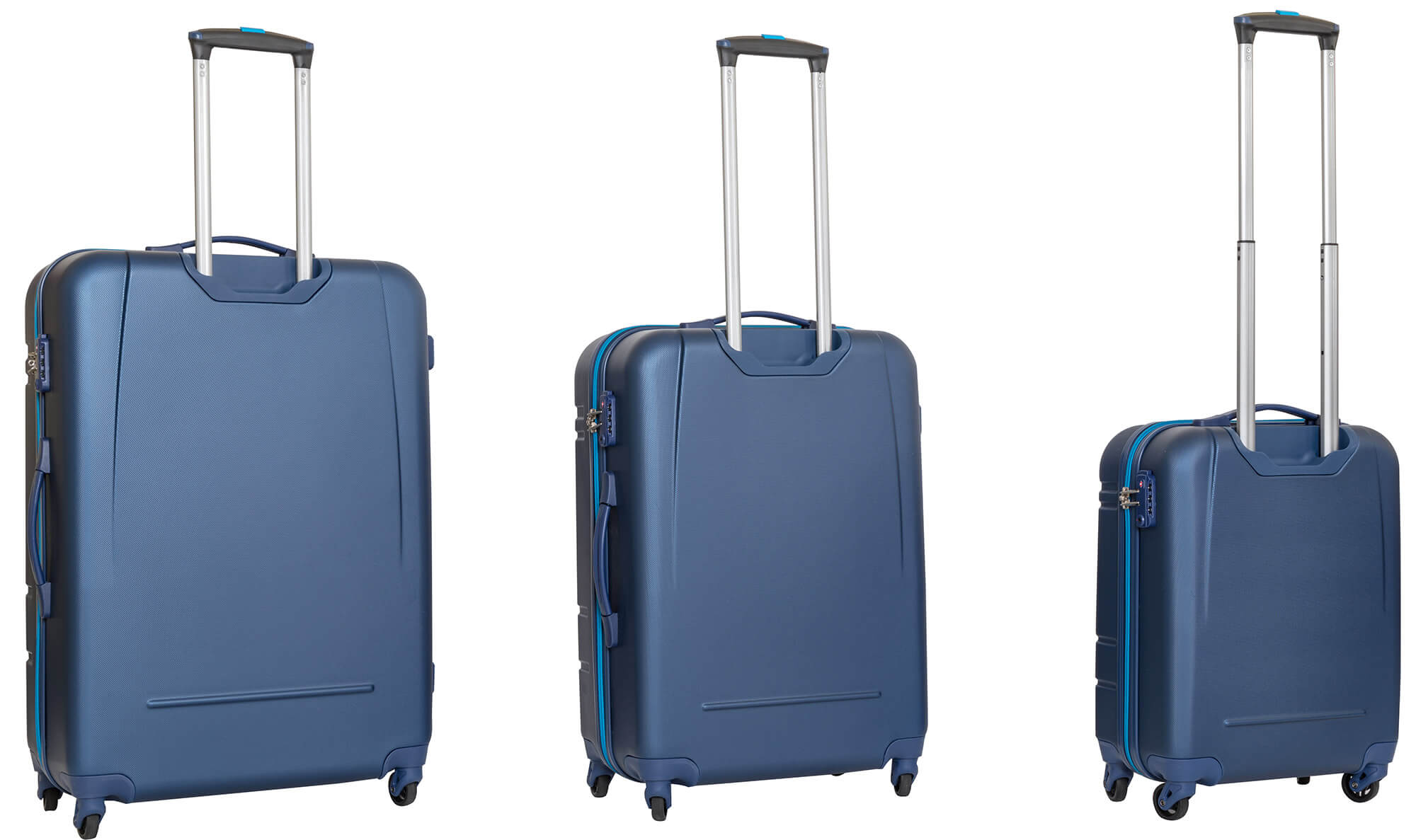 Set 3 Valigie Trolley Rigide in ABS 4 Ruote TSA Ravizzoni Sangria Blu