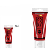 Trade Shop - Set 6 Pezzi Pittura Acrilica Vernice Confezione Colore Rosso Tubo 75ml 07491 -