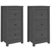 Buffet credenza cassettiera armadio mobile contenitore organizer per cucina soggiorno salotti set da 2 40 x 35 x 80 cm legno di pino massiccio grigio 02_0036839