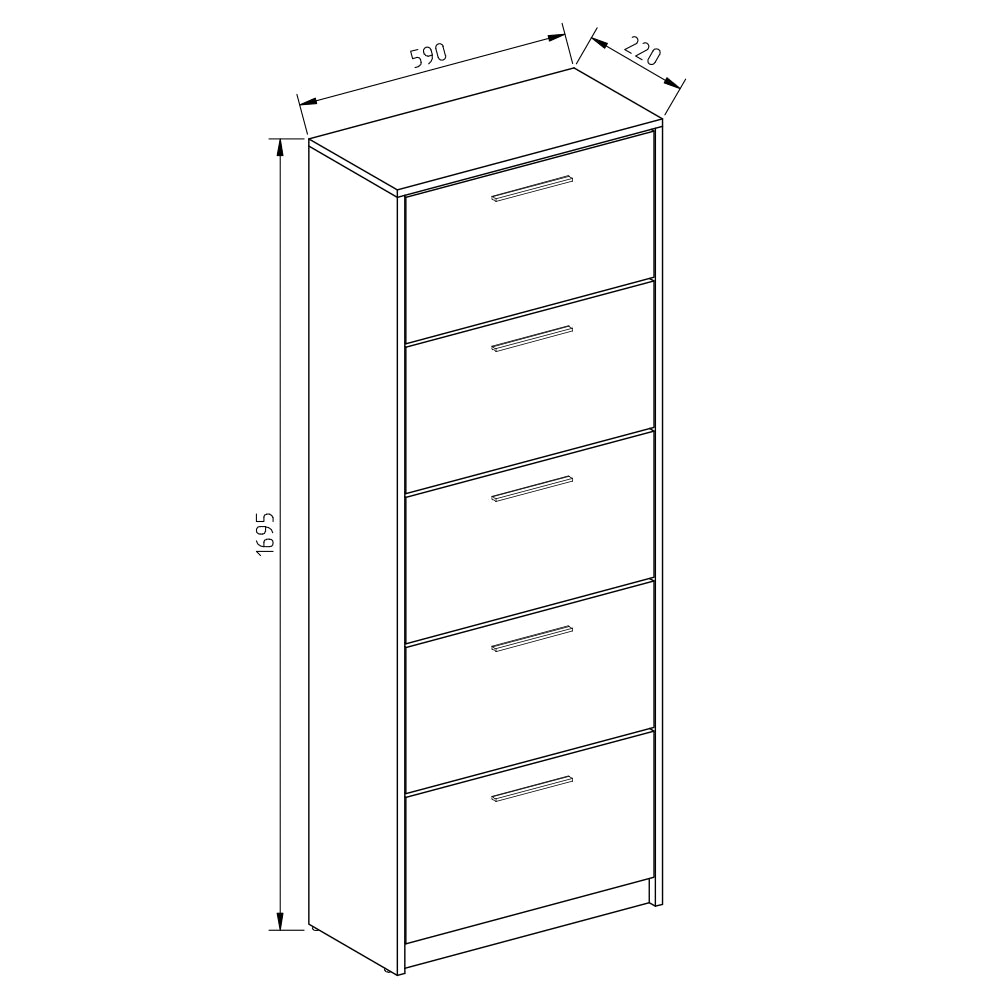 Vicco Scarpiera da ingresso Bianco 59 x 169.5 cm
