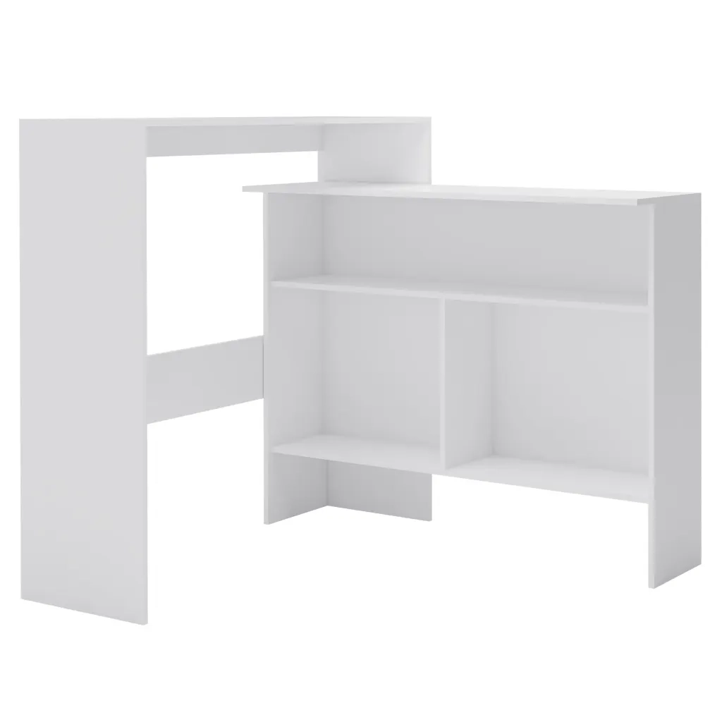 Tavolo da Bar a 2 Livelli Bianco 130x40x120 280217