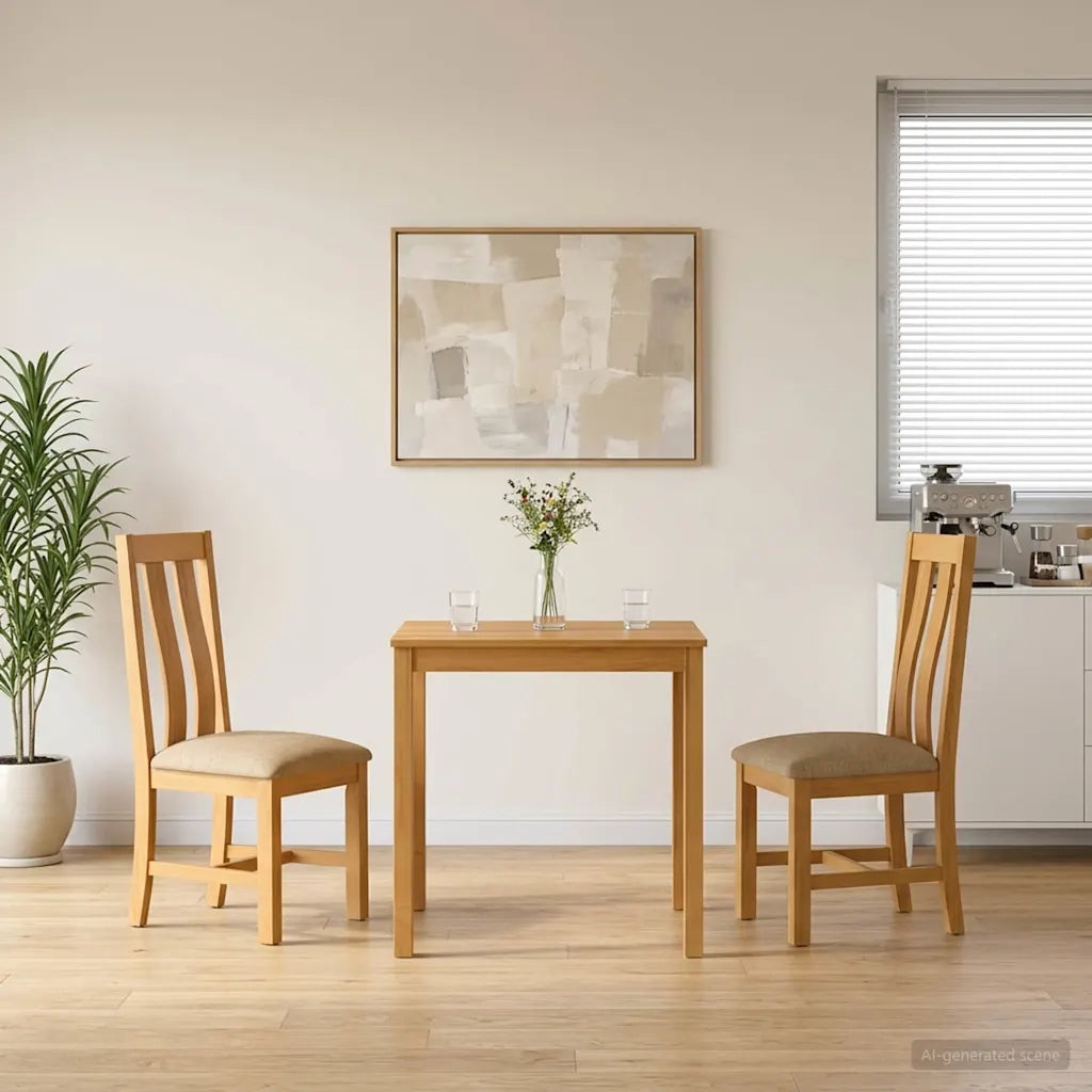 Set da pranzo 3 pz Beige Legno di Quercia Massello 3430206