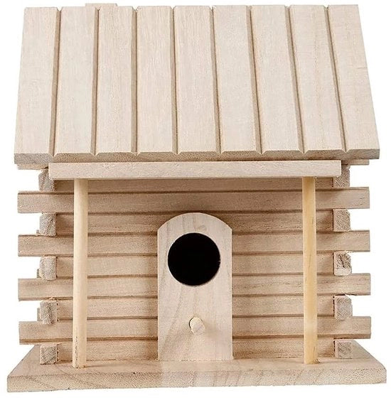 Casa per Uccelli in Legno - Casa per Uccelli Esterna - Cassetto per Nutrizione degli Uccelli - Cassetto per Nido - Sistema di Rilascio - Materiale Sostenibile in Legno di Paulownia - Nido per Uccelli