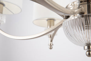 Lampadario Neoclassic in Metallo e Vetro Alicante Nickel