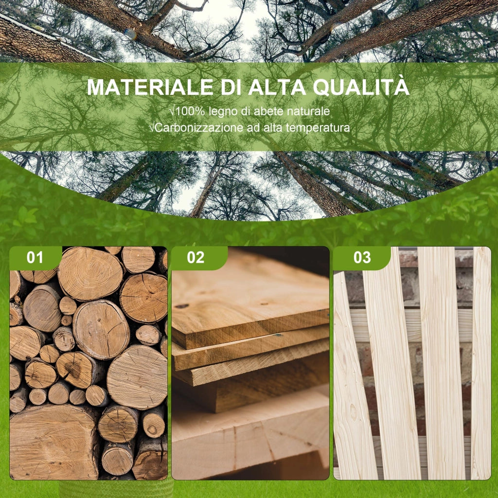 Panchina da Giardino in Legno ¨C zephmum ¨C Naturale 108x66x95cm