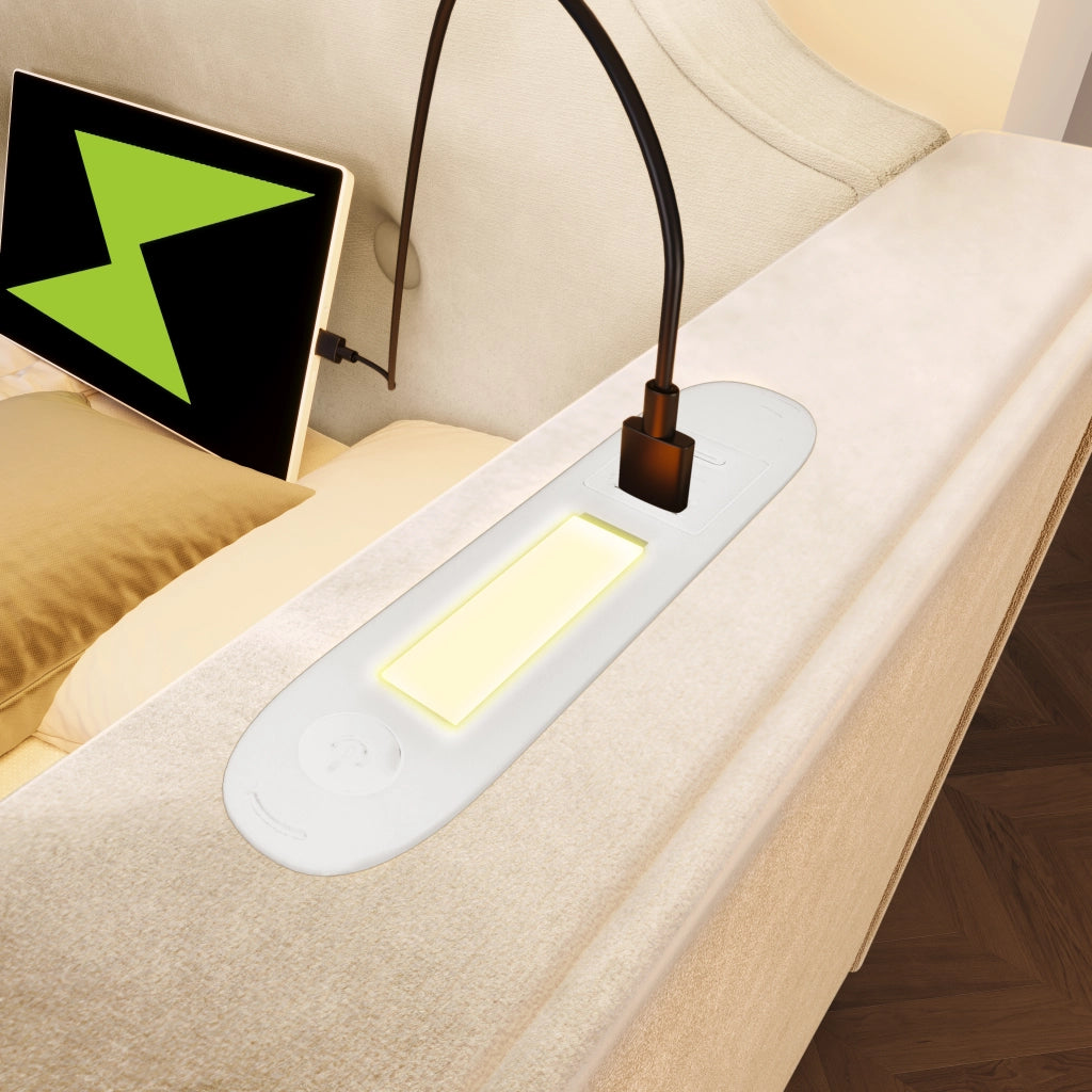 Letto imbottito 90x200 cm in velluto beige con USB Type-C, luce da lettura e 2 cassetti contenitore