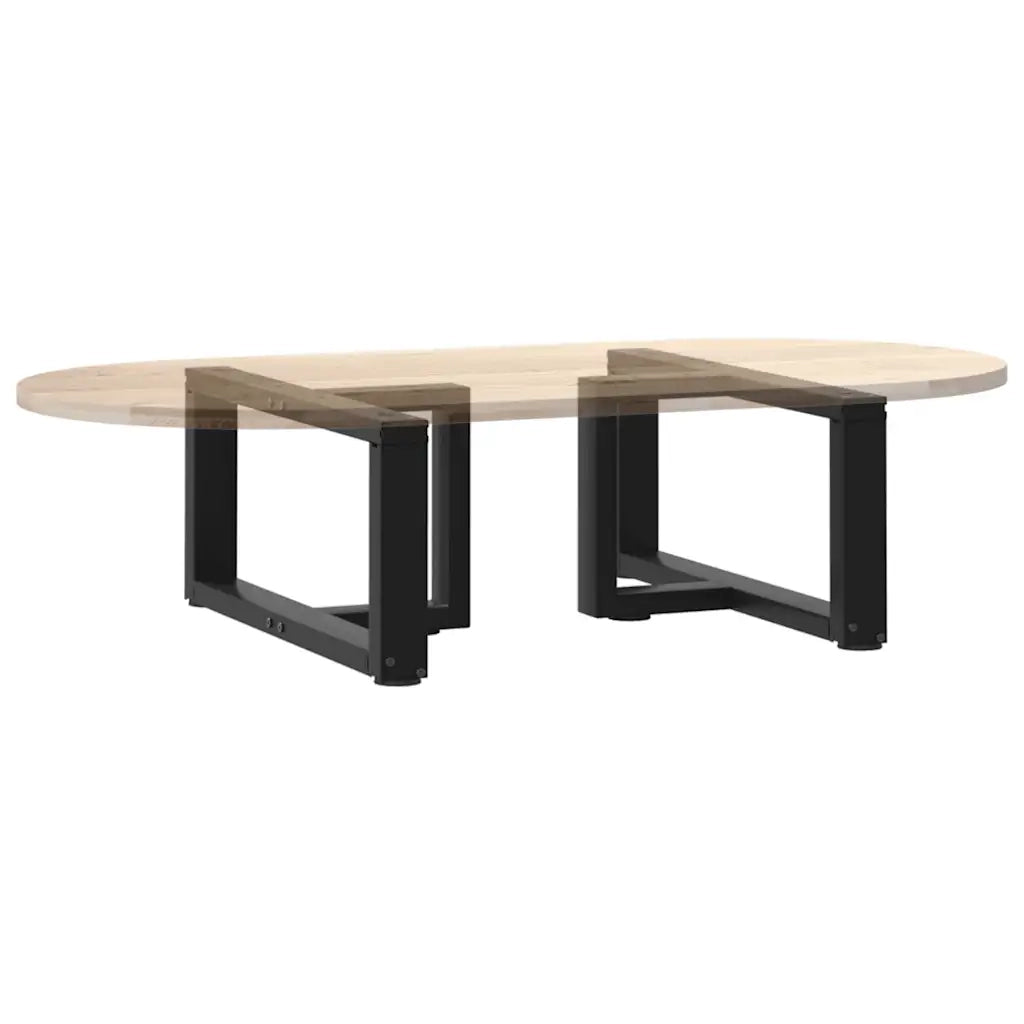 Gambe per Tavolino da Caffè a Forma di T 2 pz Nere 70x25x(30-31) cm Acciaio 4013016