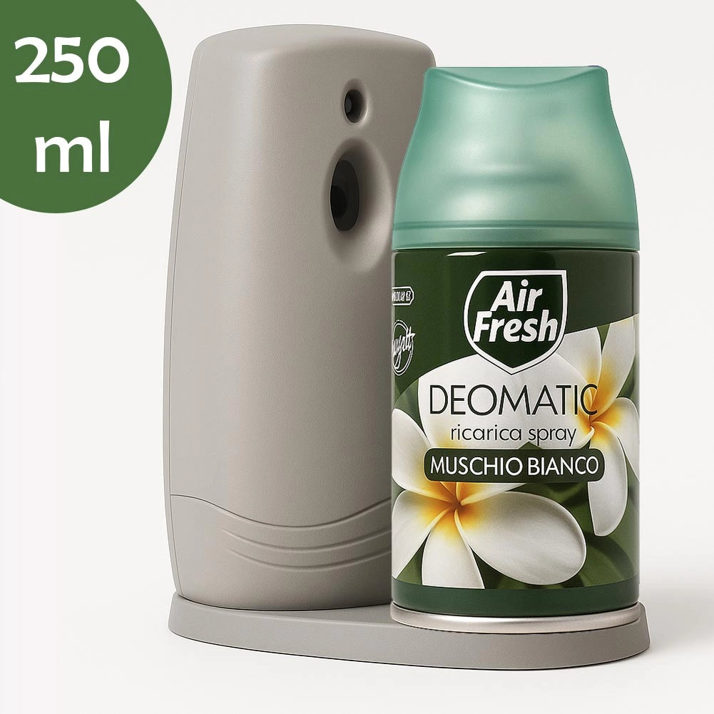 AIR FRESH Deomatic 6 x 250 ml Ricarica Spray Profumatore Ambiente Muschio Bianco