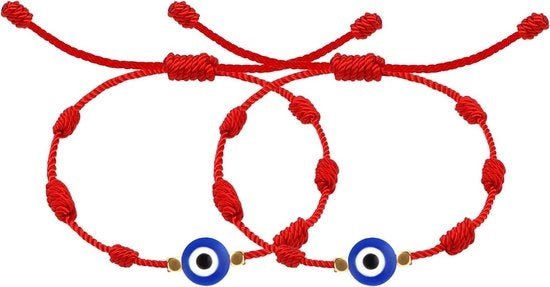 Bracciali flessibili realizzati a mano con occhio cattivo in corda nylon per la fortuna - per donne, uomini, ragazze e ragazzi