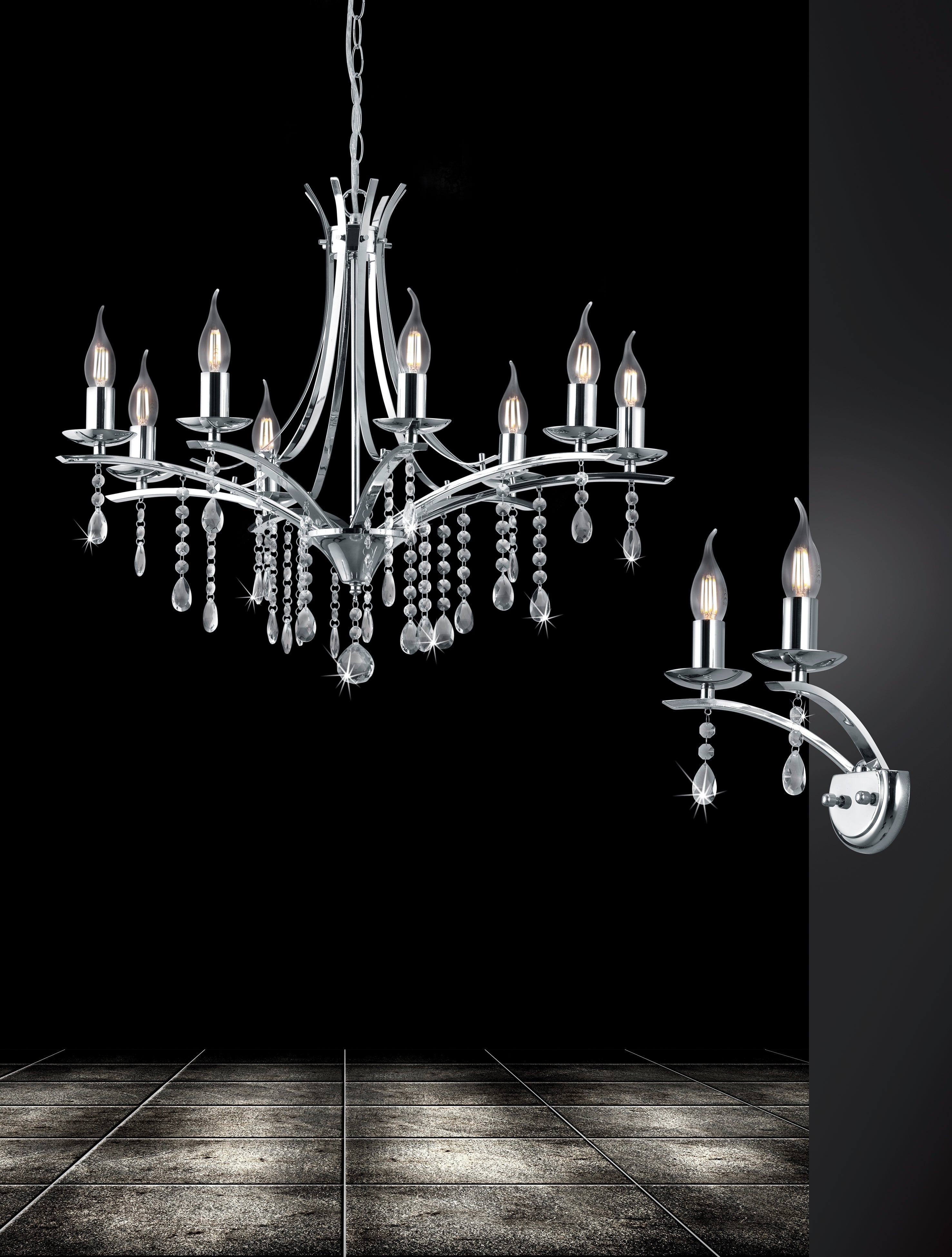 Applique da Interno  E14 in Metallo Cromo