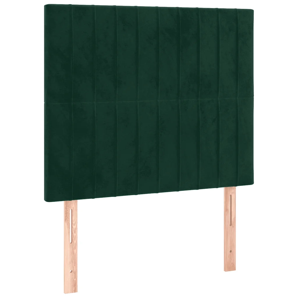Testiera 2 pz Verde scuro 90x5x78/88 cm in Velluto