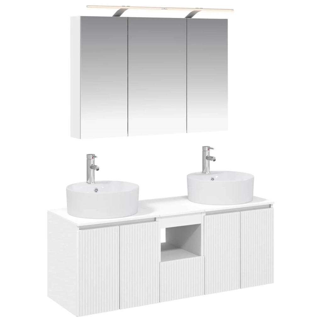 Set di Armadi da Bagno 4 pcs Bianco Legno ingegnerizzato 3406455