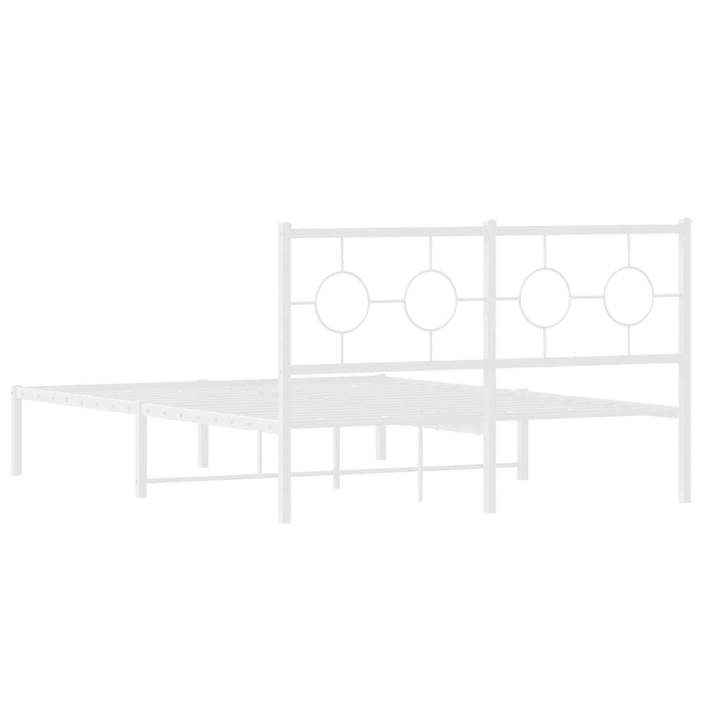 Giroletto con Testiera-Struttura Letto con testiera Metallo Bianco 140x190 cm 330091