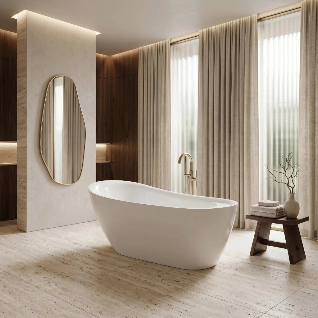 Vasca Da Bagno Freestanding Rea Orte 170 Copritappo rame spazzolato