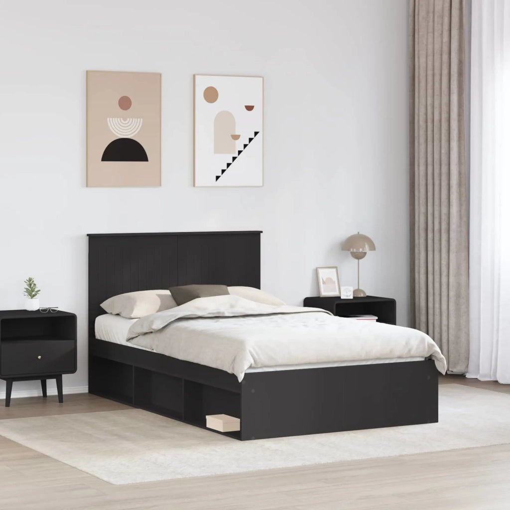 Struttura del letto Nero 120 x 200 cm Pino massello 3411029
