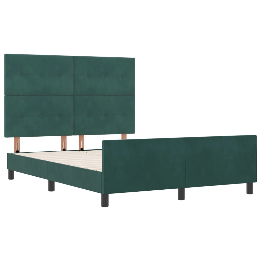 Struttura del letto Verde Scuro 140x200 cm Velluto