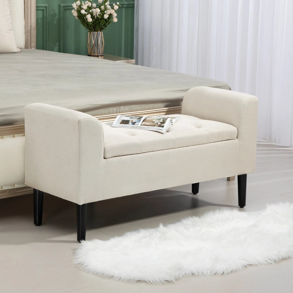 Divano a due posti contenitore con braccioli ¨C zephmum ¨C beige