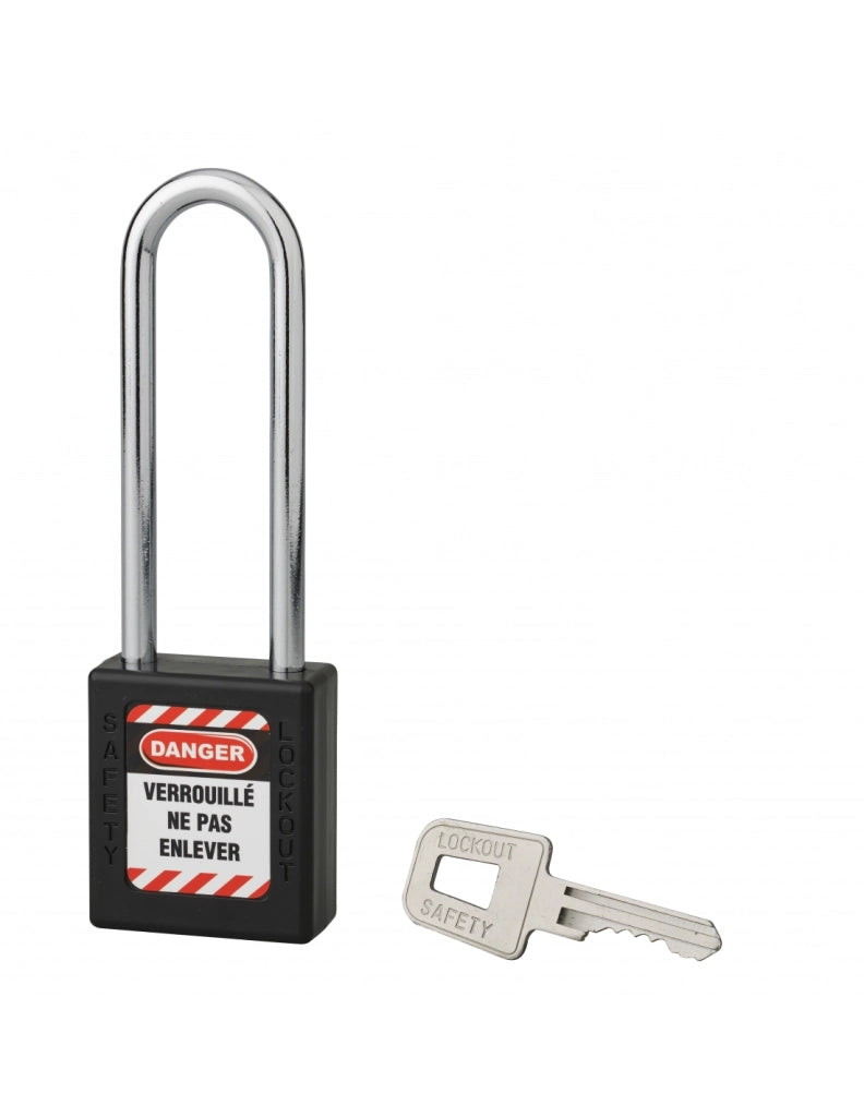 Lucchetto 40 mm con arco in acciaio  6 X 76 mm NERO - THIRARD