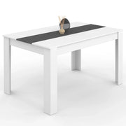 IDMarket - GEORGIA Tavolo da pranzo rettangolare per 6 persone bianco e grigio 140 x 80 cm