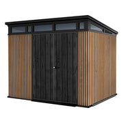 Newberry, Casetta da Giardino Lucchettabile, Finitura in Resina, 277x218x226h cm Marrone Noce
