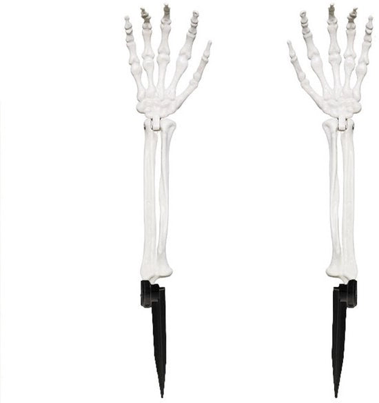 Decorazione di Halloween simulazione di insertione di arti scheletrici per decorazione di giardino a manopola da indossare come accessorio per Halloween