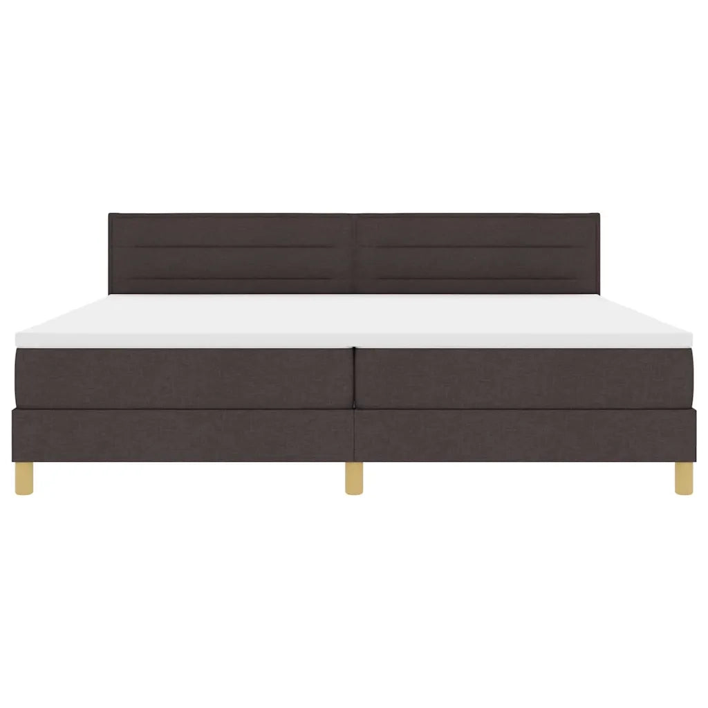 Letto a Sorgente LED Marrone Scuro 200 x 200 cm Tessuto 3342390